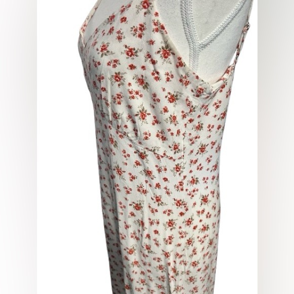 Reformation Floral Dress Medium Size 8 Red White Designer Midi Valentines - Picture 12 of 15